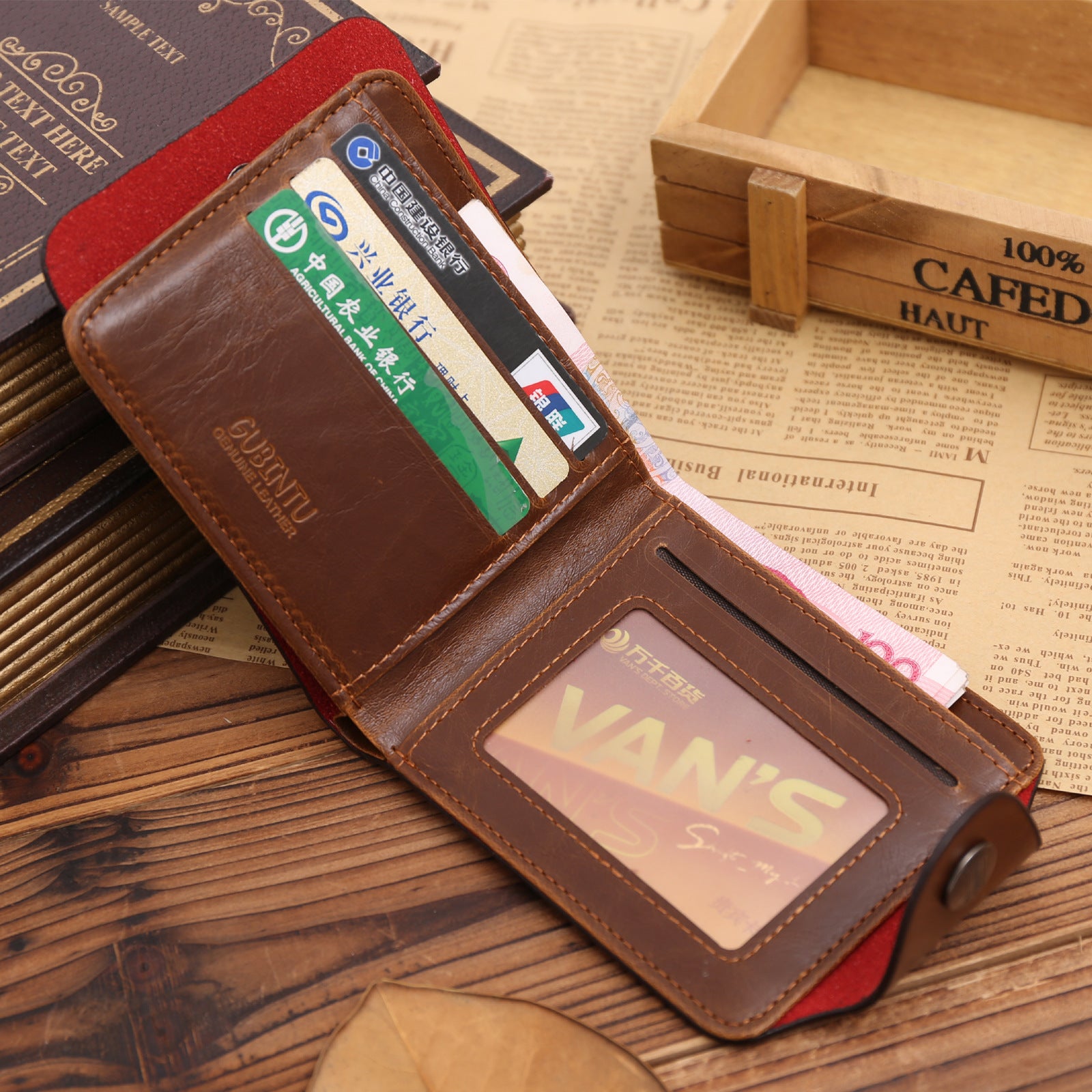 Tri-fold retro casual wallet card holder Trento store