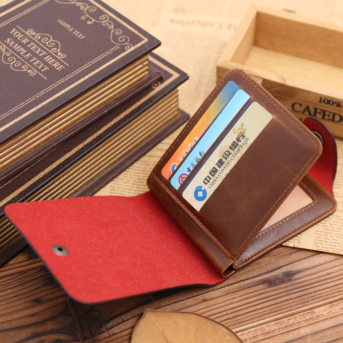 Tri-fold retro casual wallet card holder Trento store