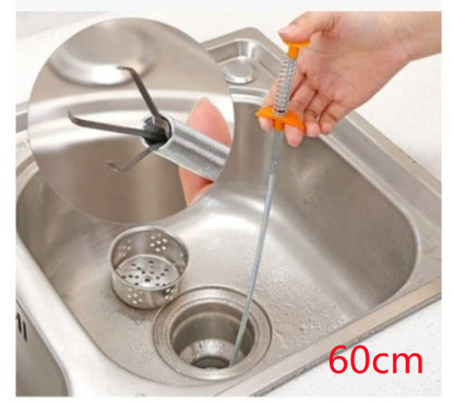 60CM Sewer Dredger Spring Pipe Dredging Tool Household Hair Cleaner Drain Clog Remover Cleaning Tools Household For Kitchen Sink Kitchen Gadgets Trento store