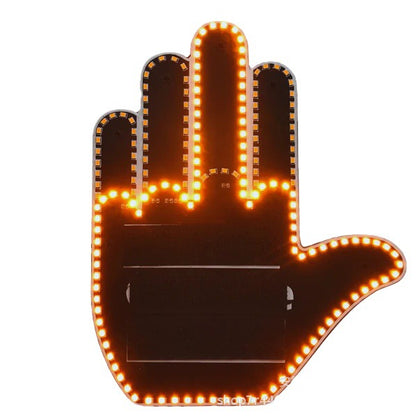 Funny New LED Illuminated Gesture Light Car Finger Light With Remote Road Rage Signs Middle Finger Gesture Light Hand Lamp Trento store