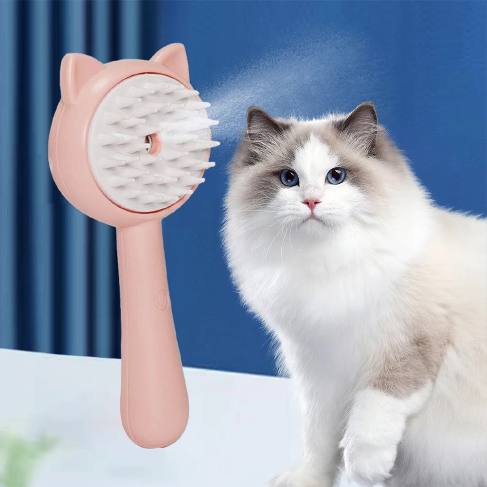 Hair Cleaning Brush With Mist Multifunctional Cat Grooming Brush Rechargeable Self Cleaning Slicker Brush For Pets Dogs & Catsb Pet Products Trento store