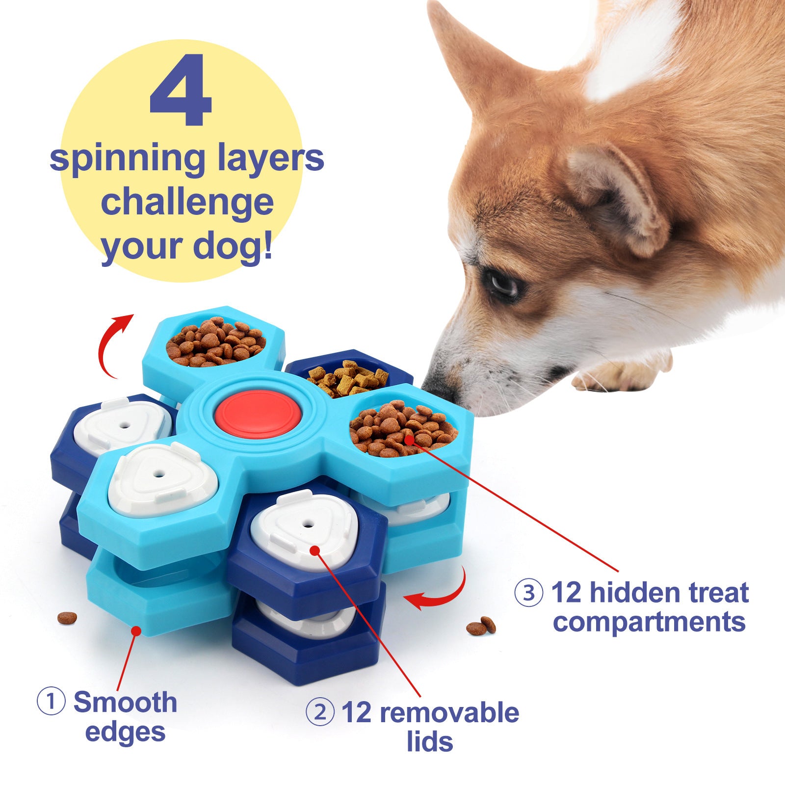 4 Layers Slow Feeder Puzzle Dog Bowls Assemble Slow Eating Bowl For Dogs Non-slip Interactive Dog Puzzle Game Slow Bowl Pet Products Trento store