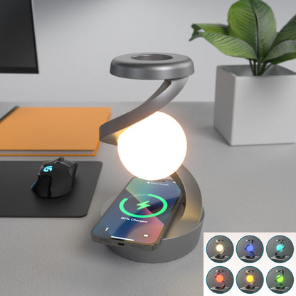 Rotating Moon Desk Lamp With Phone Wireless Charging Sensor Control Table Lamps Decorative Desktop Lamp Small Night Lamp Home Decor Trento store