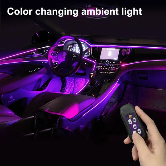 Car Led Atmosphere Lamp Usb Colorful Color Changing Center Console Instrument Panel Decorative Lamp Neon Light